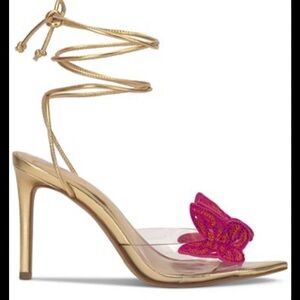 INC International Concepts Gold Heels with Pink Butterfly